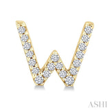 1/8 Ctw Initial 'W' Single Cut Diamond Earrings in 10K Yellow Gold