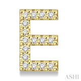 1/10 Ctw Initial 'E' Single Cut Diamond Earrings in 10K Yellow Gold
