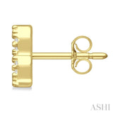 1/8 Ctw Initial 'B' Single Cut Diamond Earrings in 10K Yellow Gold