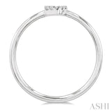 1/20 Ctw Initial 'D' Round Cut Diamond Fashion Ring in 10K White Gold