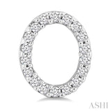 1/10 Ctw Initial 'O' Single Cut Diamond Earrings in 10K White Gold