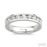 1 Ctw Round Cut Diamond Wedding Band in 14K White Gold