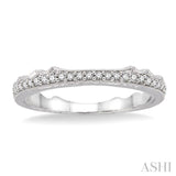 1/10 Ctw Round Cut Diamond Wedding Band in 14K White Gold