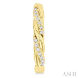 1/10 Ctw Entwined Front Round Cut Diamond Fashion Hoop Earring in 10K Yellow Gold