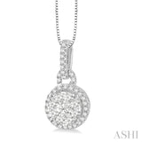 1/2 Ctw Lovebright Round Cut Diamond Pendant in 14K White Gold with Chain