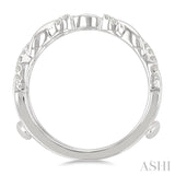 1/4 Ctw Twisted Round Cut Diamond Insert Ring in 14K White Gold