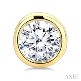 1/4 Ctw Bezel Set Round Cut Diamond Stud Earrings in 14K Yellow Gold