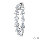 2 5/8 Ctw Inside-Out Pear Cut Diamond Fashion Hoop Earrings in 14K White Gold