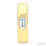 1/6 Ctw Octagon Shape Diamond Petite Huggie Earrings in 10K Yellow Gold