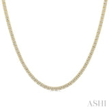 1 Ctw Double Row Round Cut Diamond Necklace in 14K Yellow Gold