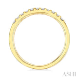 1/4 Ctw Vertically Aligned Baguette and Round Cut Diamond Stackable Fashion Band in 10K Yellow Gold