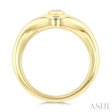 1/5 Ctw Pear Cut Golden Glow Diamond Fashion Signet Ring in 10K Yellow Gold