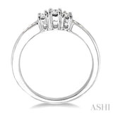 1/4 ctw Nine Stone Round Cut Diamond Engagement Ring in 14K White Gold