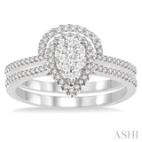 1/2 ctw Diamond Lovebright Wedding Set with 1/3 ctw Engagement Ring and 1/6 ctw Wedding Band in 14K White Gold