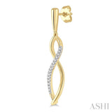 1/6 ctw Infinity Round Cut Diamond Long Earring in 10K Yellow Gold