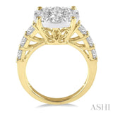 2 ctw Round Diamond Lovebright Ring in 14K Yellow and White Gold
