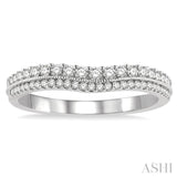 1/3 Ctw Twin Row Round Cut Diamond Wedding Band in 14K White Gold