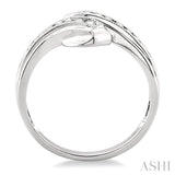 1/4 Ctw Round Cut Diamond By-pass Ring in 10K White Gold
