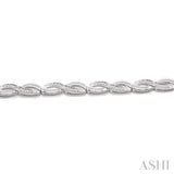 1/6 Ctw 'FIG 8' Shape Round Cut Diamond Bracelet in Sterling Silver