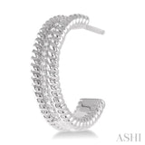 1/6 Ctw Round Cut Diamond Fashion Earrings in Sterling Silver