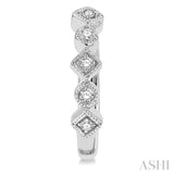 1/10 Ctw Circular & Rhombus Mount Round Cut Diamond Huggie Petite Earrings in 10K White Gold