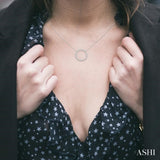 1/2 Ctw Circle Baguette and Round Cut Diamond Pendant With Chain in 14K White Gold