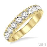 2.00 ctw 11 Stone Round Cut Diamond Wedding Band in 14K Yellow Gold