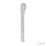 1/2 ctw Inside-Out Round Cut Diamond Hoop Earrings in 14K White Gold