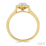 1/3 Ctw Oval Lattice Lovebright Round Cut Diamond Ladies Ring in 14K Yellow and White Gold