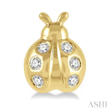 1/10 ctw Ladybird Round Cut Diamond Petite Earring in 10K Yellow Gold
