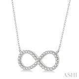 1/2 Ctw Round Cut Diamond Infinity Pendant in 14K White Gold
