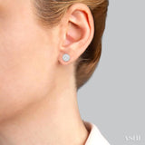 1/2 Ctw Lovebright Round Cut Diamond Bezel Stud Earring in 14K White Gold