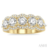 2 ctw Baguette and Round Cut Diamond Fashion Ring in 14K Yellow Gold