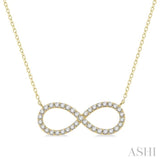 1/2 Ctw Round Cut Diamond Infinity Necklace in 14K Yellow Gold