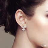1/10 ctw Anchor Round Cut Diamond Petite Fashion Earring in 14K White Gold