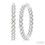 8.00 ctw Inside-Out Round Cut Diamond Hoop Earrings in 14K White Gold