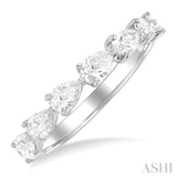 1 Ctw East-West Pear Shape Diamond Fashion Band in 14K White Gold