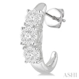 3/4 ctw Lovebright Round Cut Diamond Earrings in 14K White Gold