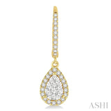 5/8 ctw Pear Shape Diamond Lovebright Earrings in 14K Yellow and White Gold