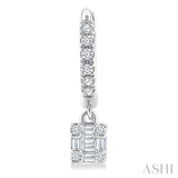 1/3 Ctw Petite Square Shape Fusion Diamond Fashion Huggies in 10K White Gold