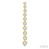 1/2 ctw Round Cut Diamond Riviera Drop Earring in 14K Yellow Gold