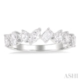 1 1/10 ctw Mixed Shape Diamond Fashion Ring in 14K White Gold