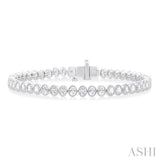 4 1/2 Ctw North-South Bezel Set Oval Cut Diamond Tennis Bracelet in 14K White Gold