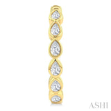 1 Ctw Bezel Set Pear Cut Diamond Fashion Hoop Earring in 14K Yellow Gold