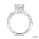 1.00 ctw Round Shape Marquise and Round Cut Diamond Semi Mount Engagement Ring in 14K White Gold