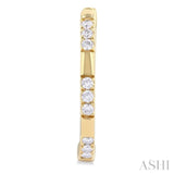 1/4 Ctw Sectioned Round Cut Diamond Fashion Hoop Earring in 14K Yellow Gold