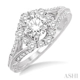 3/8 ctw Diamond Semi-Mount Engagement Ring in 14K White Gold