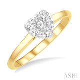 1/4 ctw Round Cut Diamond Heart Shape Lovebright Ring in 14K Yellow and White Gold