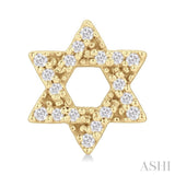 1/8 Ctw Star Of David Round Cut Diamond Petite Fashion Stud Earring in 10K Yellow Gold
