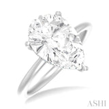 1/8 ctw Pear Shape Round Cut Diamond Semi Mount Engagement Ring in 14K White Gold